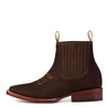Italian Suede Embroidered Ankle Boots