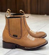 Italian Cowhide Embroidered Ankle Boots