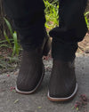 Vintage Textured Cowhide Ankle Boots