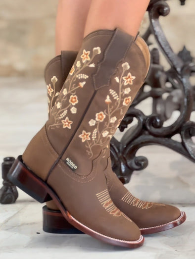 Daisy Embroidered Cowboy Boots