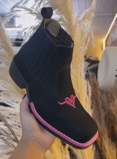 Love-embroidered Ankle Boots