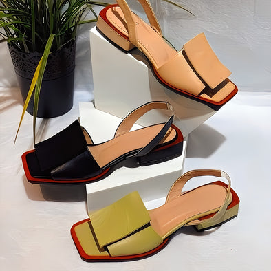 Solid-color Cowhide Sandals