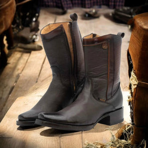 Vintage Cowhide Ranch Cowboy Boots