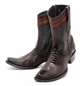 Dubai Ostrich Leg Faded Exotic Leather Boots