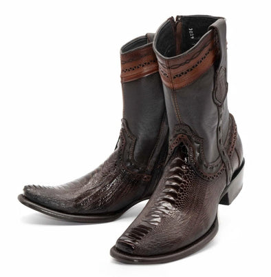 Dubai Ostrich Leg Faded Exotic Leather Boots