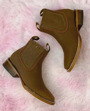 Western Suede Handmade Ankle Boots