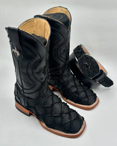 Black Nubuck Fish Boots