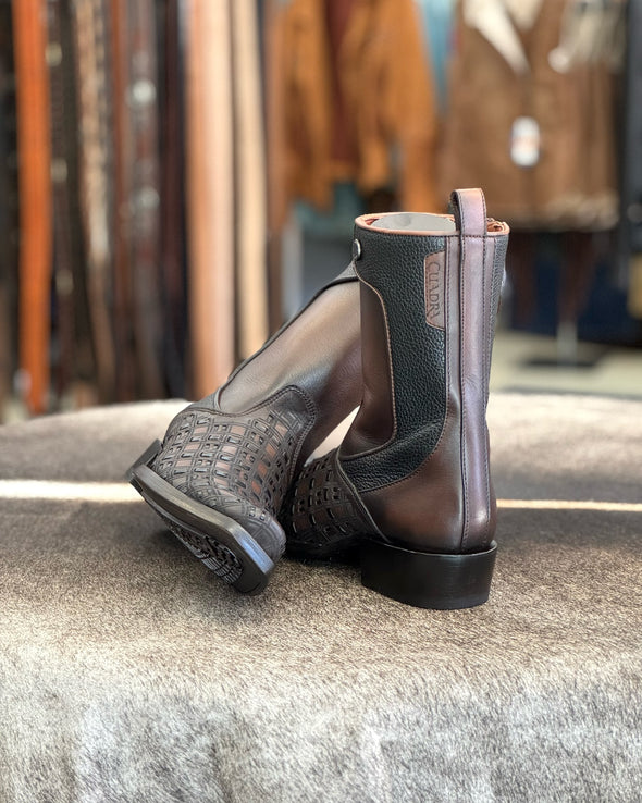 Vintage Woven Cowhide Ranch Boots