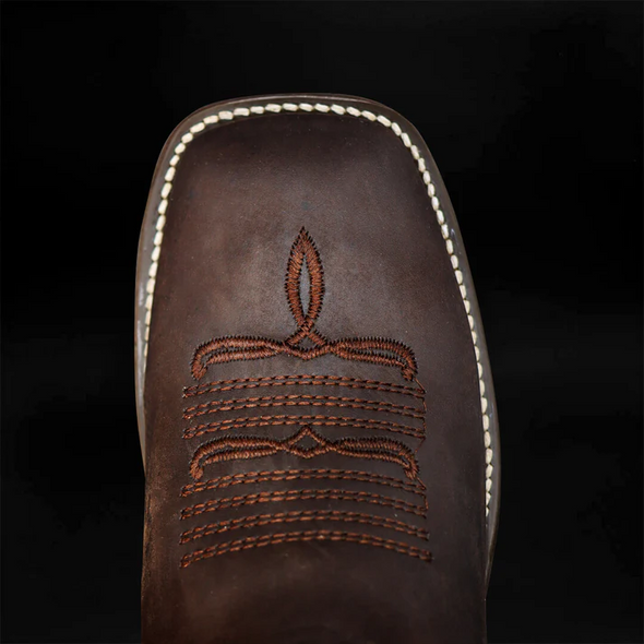 Pure Handmade Square Toe Bulldog Carved Boots