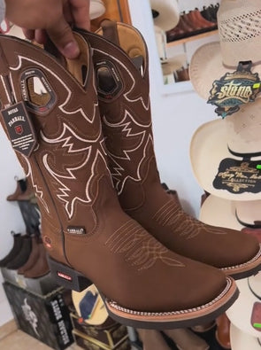Vintage Suede Embroidered Western Cowboy Boots