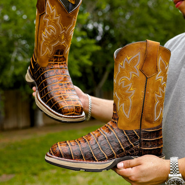 Honey Cognac Ostrich Boots