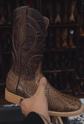 Tobacco Python Skin Cowboy Boots
