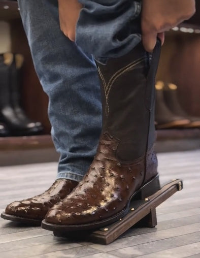 Italian Vintage Ostrich Leather Cowboy Boots