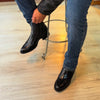 Italian Python Skin Cowboy Ankle Boots