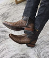 Vintage Ostrich Skin Ranch Cowboy Boots