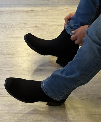 Suede Western Cowboy Ankle Boots