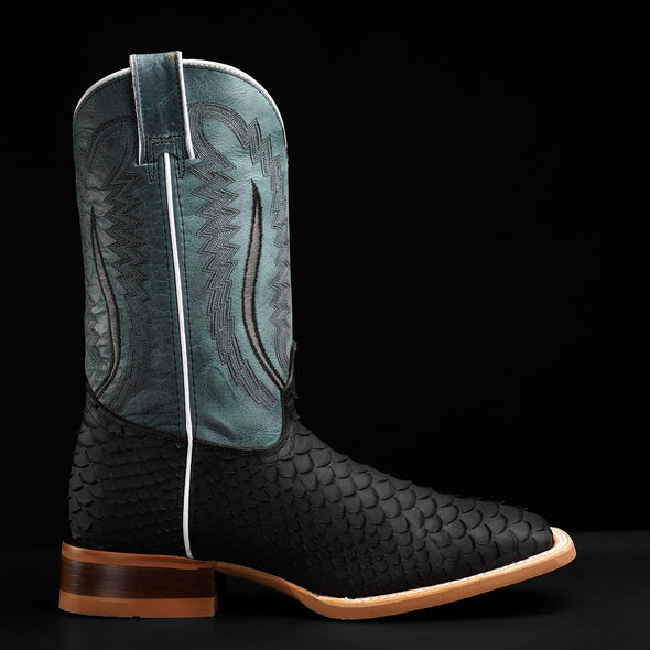 Matte Embroidered Python Skin Boots