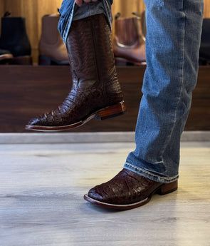 Exotic Gator Skin Embroidered Boots
