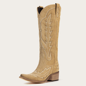 Suede Classic Tall Cowgirl Boots With Embroidery