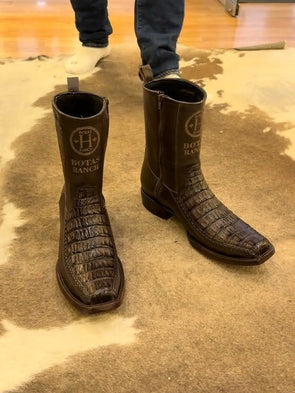 Exotic Black Crocodile Skin Boots