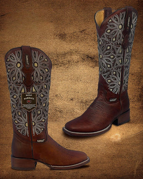 Vintage Hand Embroidery Cowgirl Boots