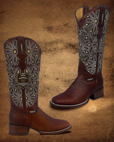 Vintage Hand Embroidery Cowgirl Boots
