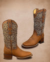 Vintage Hand Embroidery Cowgirl Boots