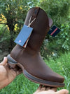 Justin Men's Braswell Brown Round Toe Roper Boots