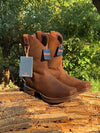 Justin Men's Braswell Brown Round Toe Roper Boots