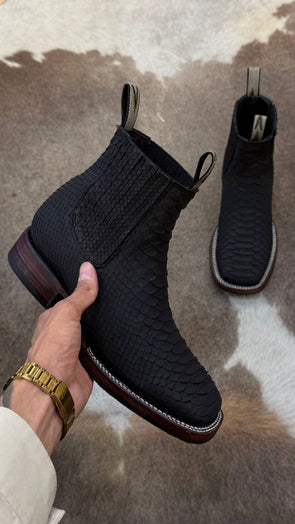 Italian Handmade Python Skin Ankle Boots