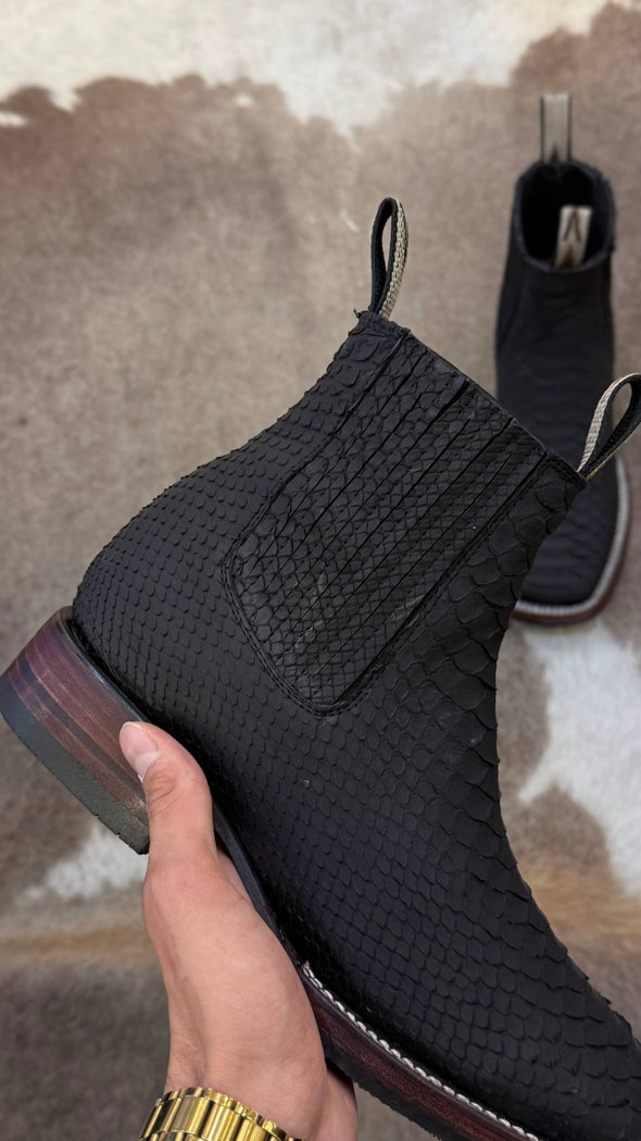 Italian Handmade Python Skin Ankle Boots
