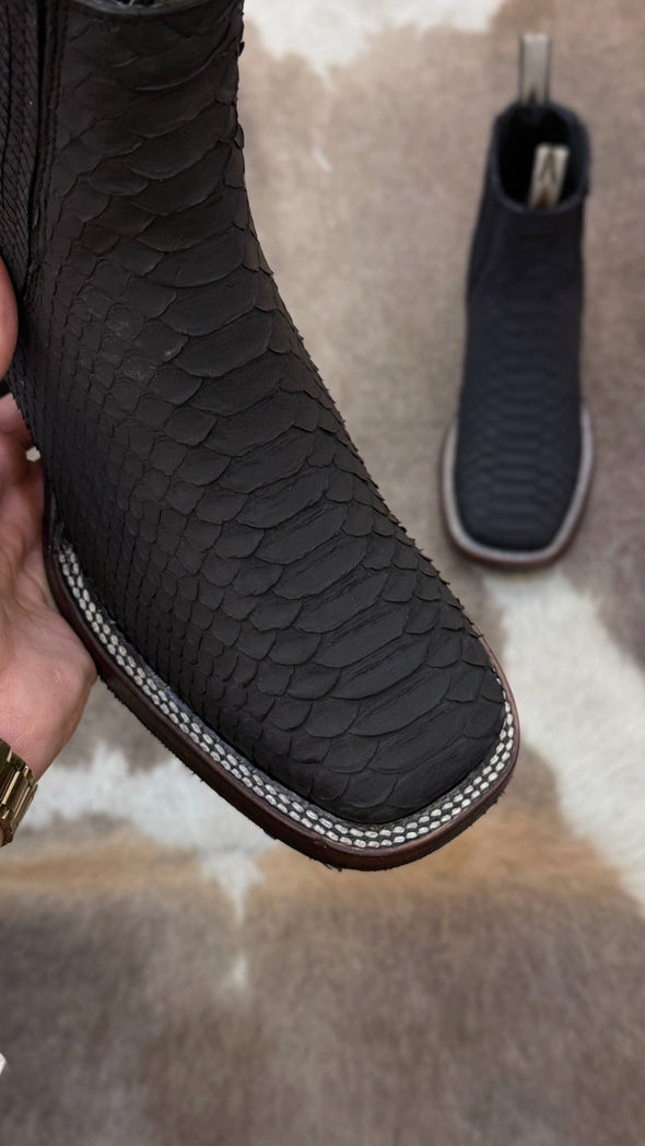 Italian Handmade Python Skin Ankle Boots