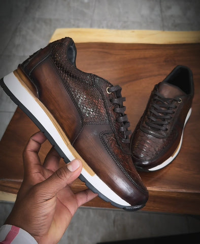 Italian Vintage Python Skin Sneakers