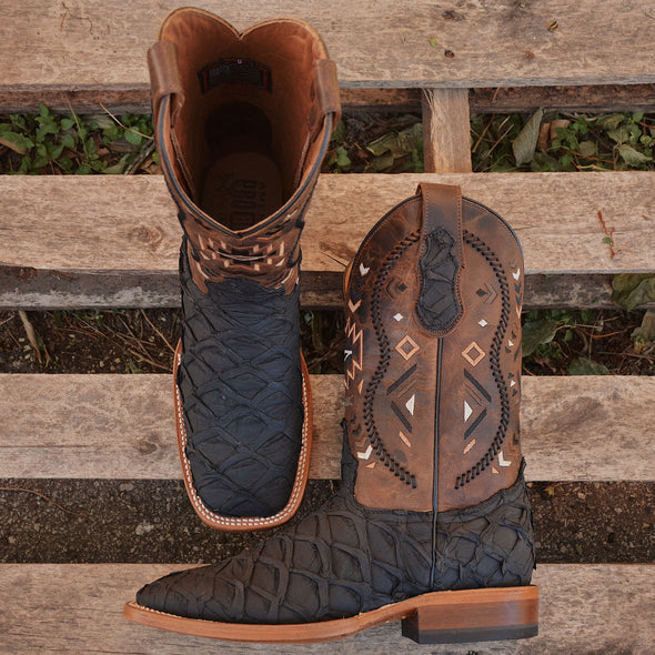 Exotic Piraroucu Mustang Square Toe Boots
