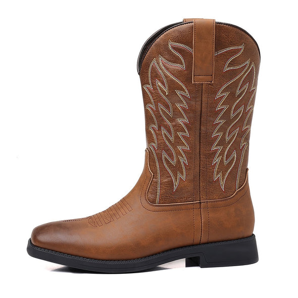 Western Vintage Embroidered Square-toe Cowboy Boots