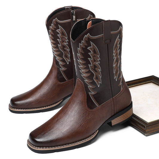 Western Vintage Embroidered Knight Boots