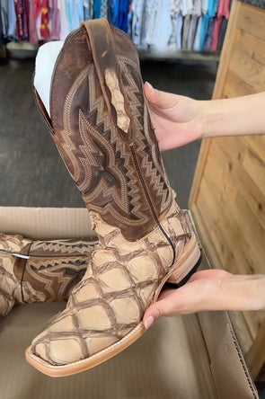 Exotic Sand Fish Skin Cowboy Boots