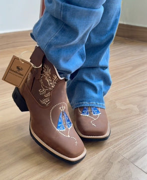 Hand-painted Embroidered Suede Ankle Boots