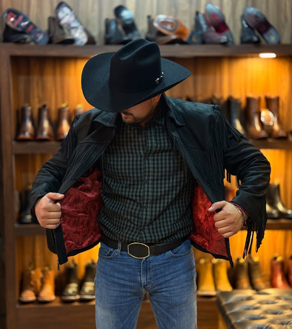 Handmade Fringe Suede Western Jacket