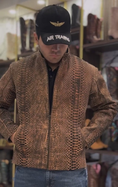 Black Cherry Python Skin Jacket