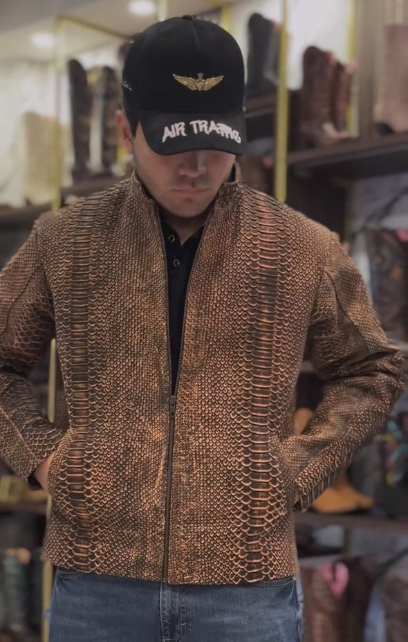 Black Cherry Python Skin Jacket