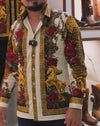 Golden Horse Rose Embroidered Shirt
