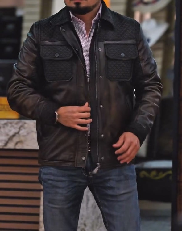Unique Design Cowhide Jacket