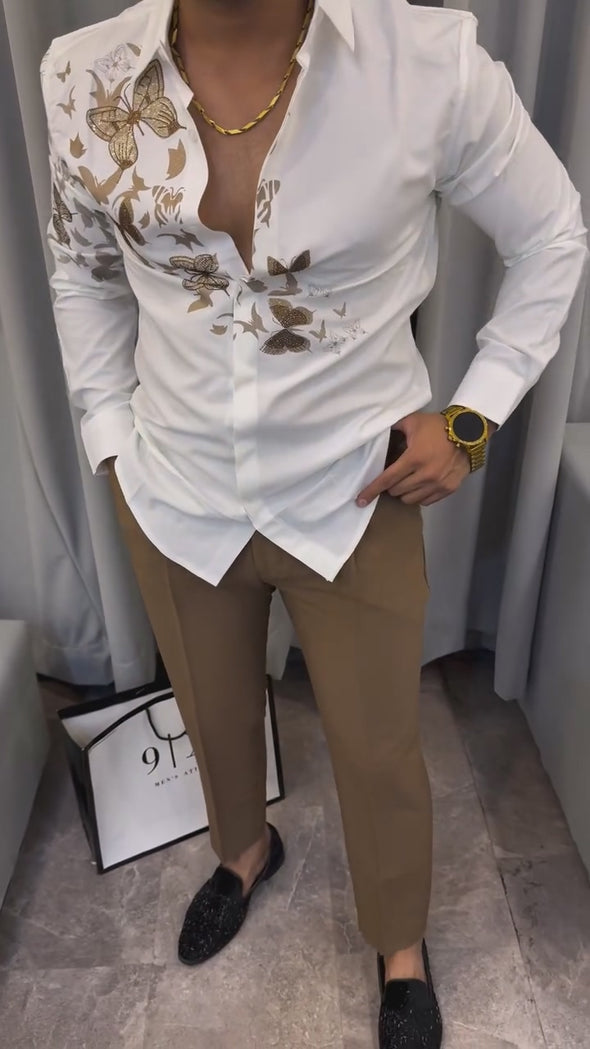 Butterfly Embroidered Shirt