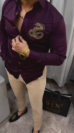 Gold Snake Rhinestone Shirt