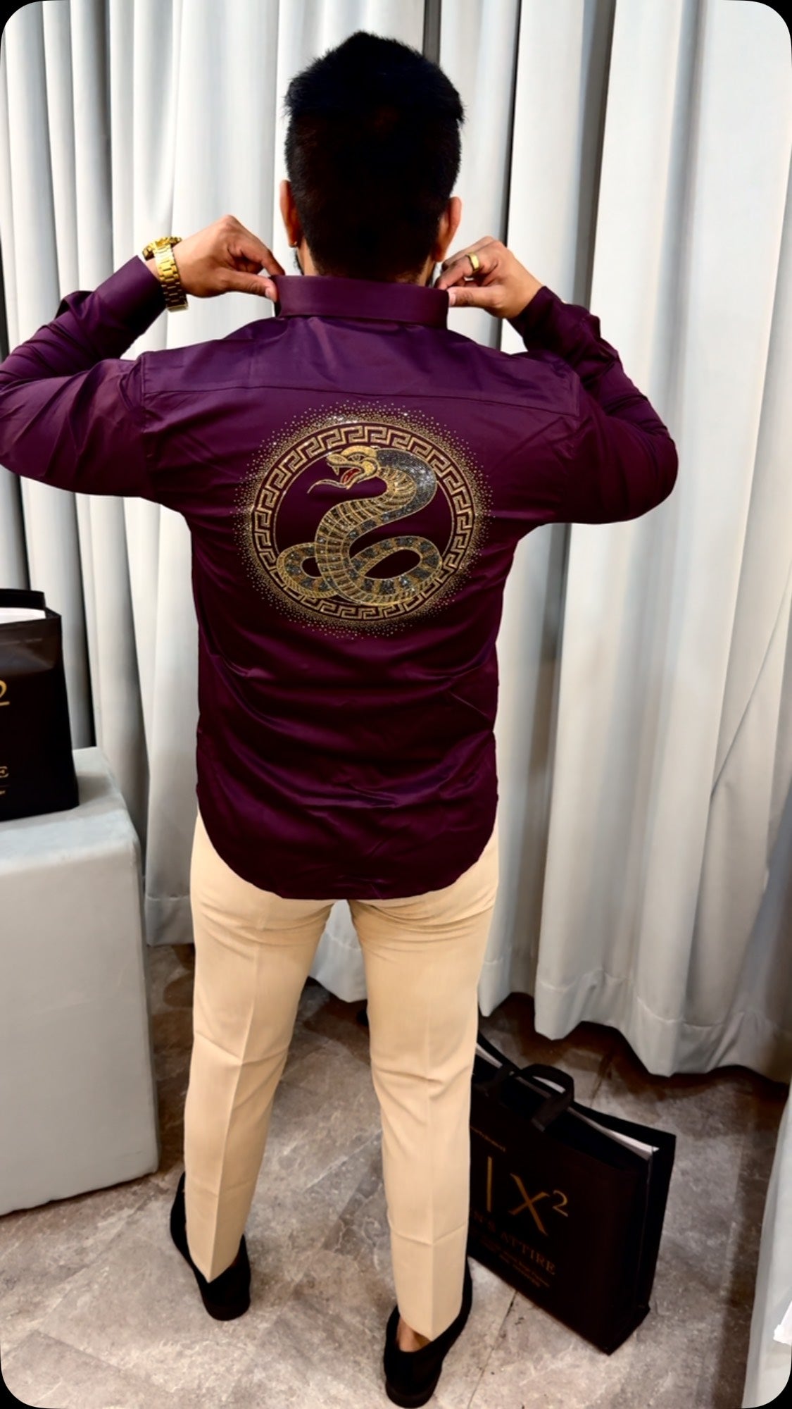 Gold Snake Rhinestone Shirt