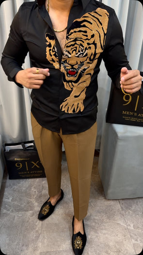 Handcrafted Tiger Diamond Shirt