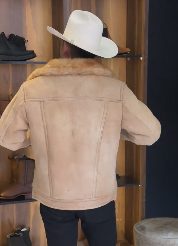Marlboro Wool Collar Suede Jacket