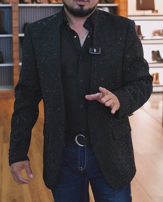 Rhinestone Embroidered Blazer