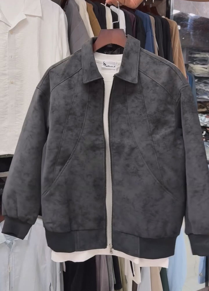 Solid-color Suede Jacket